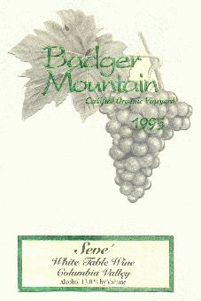Badger Mountain 1995 Seve label
