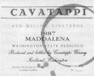 Cavatappi 1987 Maddalena label (B&W)