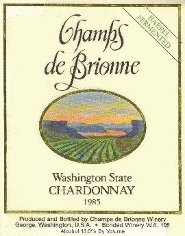 Champs De Brionne 1985 Chardonnay label