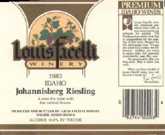 Louis Facelli label (Idaho)