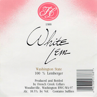 French Creek !988 White Lem label