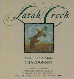 Latah Creek Chardonnay 1994 label