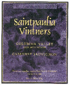 Saintpaulia 1995 Cabernet Sauvignon Label