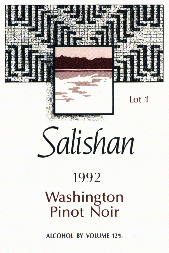 Salishan 1992 Pinot Noir label